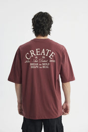 Polera Oversize Hombre Burdeo