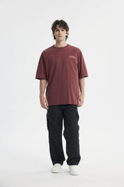 Polera Oversize Hombre Burdeo