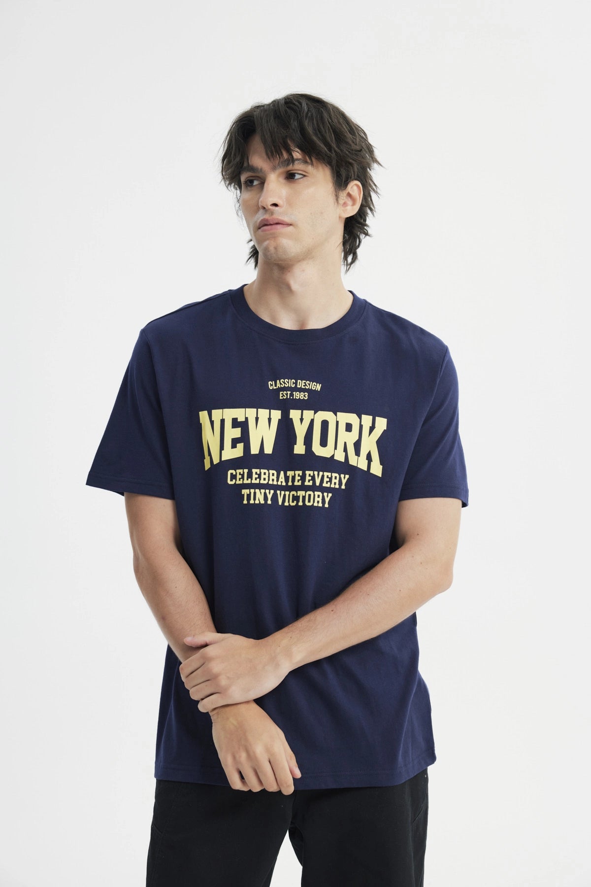 Polera Regular Hombre Azul Marino