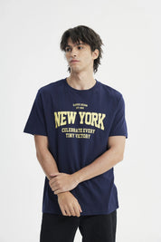Polera Regular Hombre Azul Marino