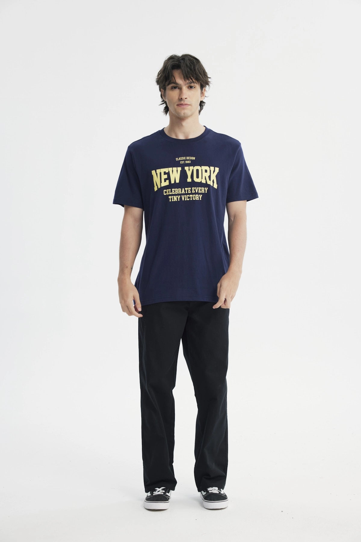 Polera Regular Hombre Azul Marino
