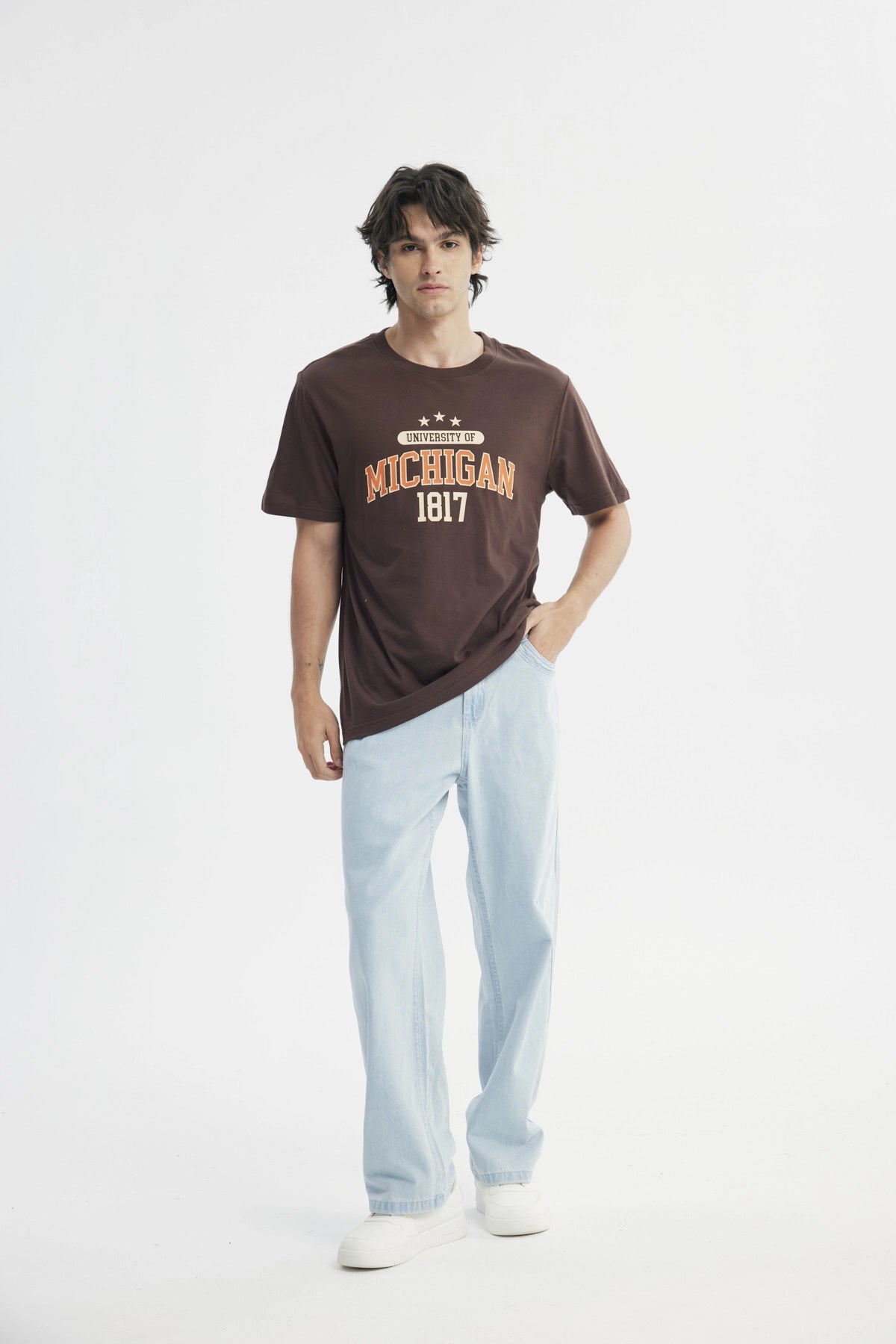 Polera Regular Hombre Chocolate