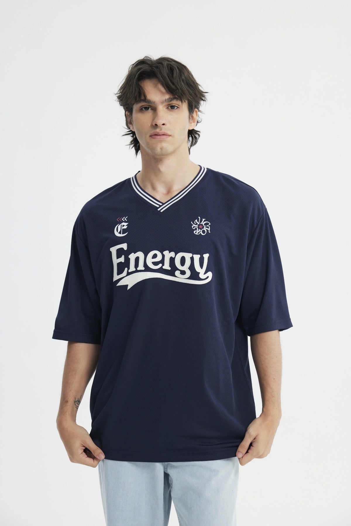 Polera Oversize Hombre Azul Marino