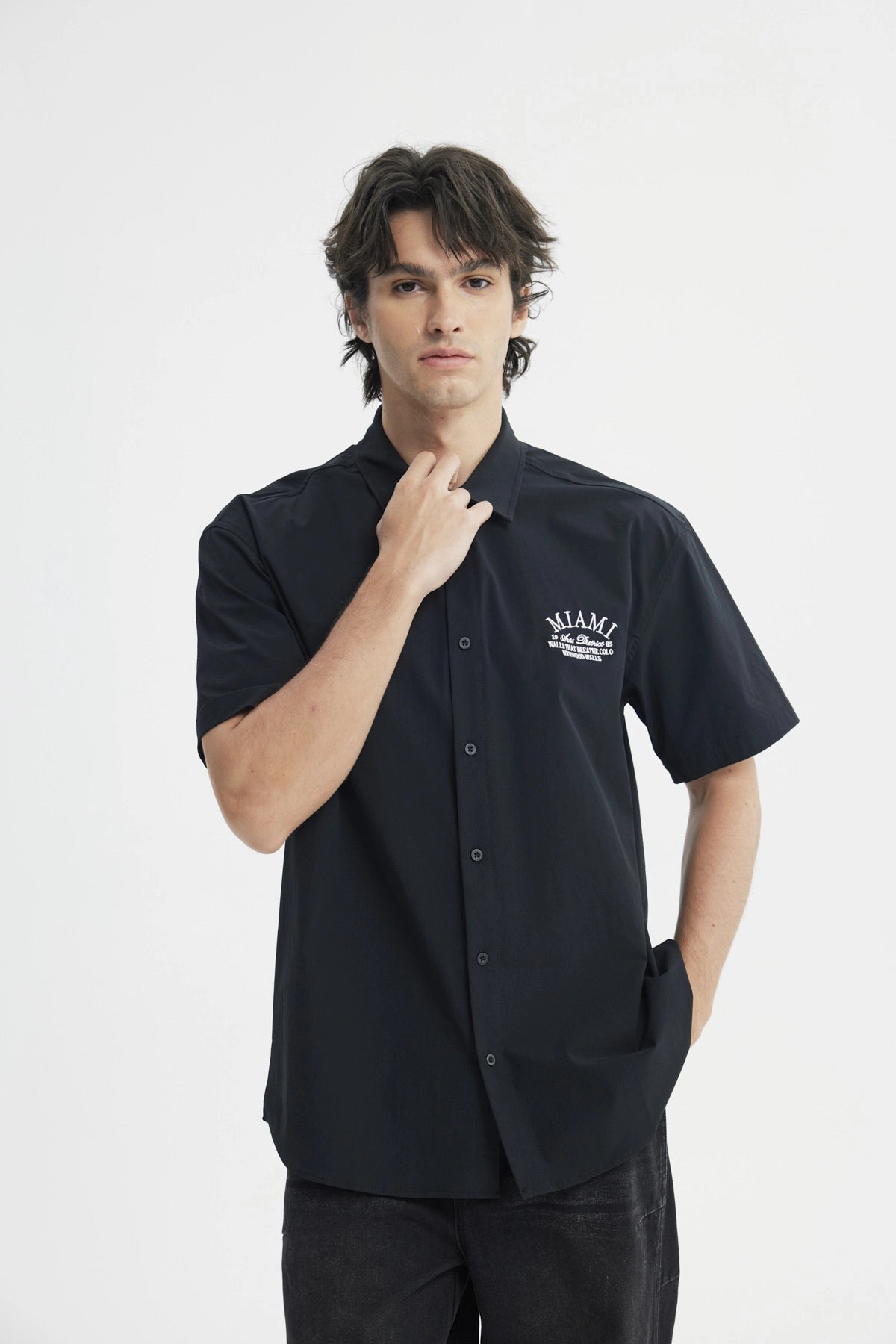 Camisa Hombre Oversize Negro