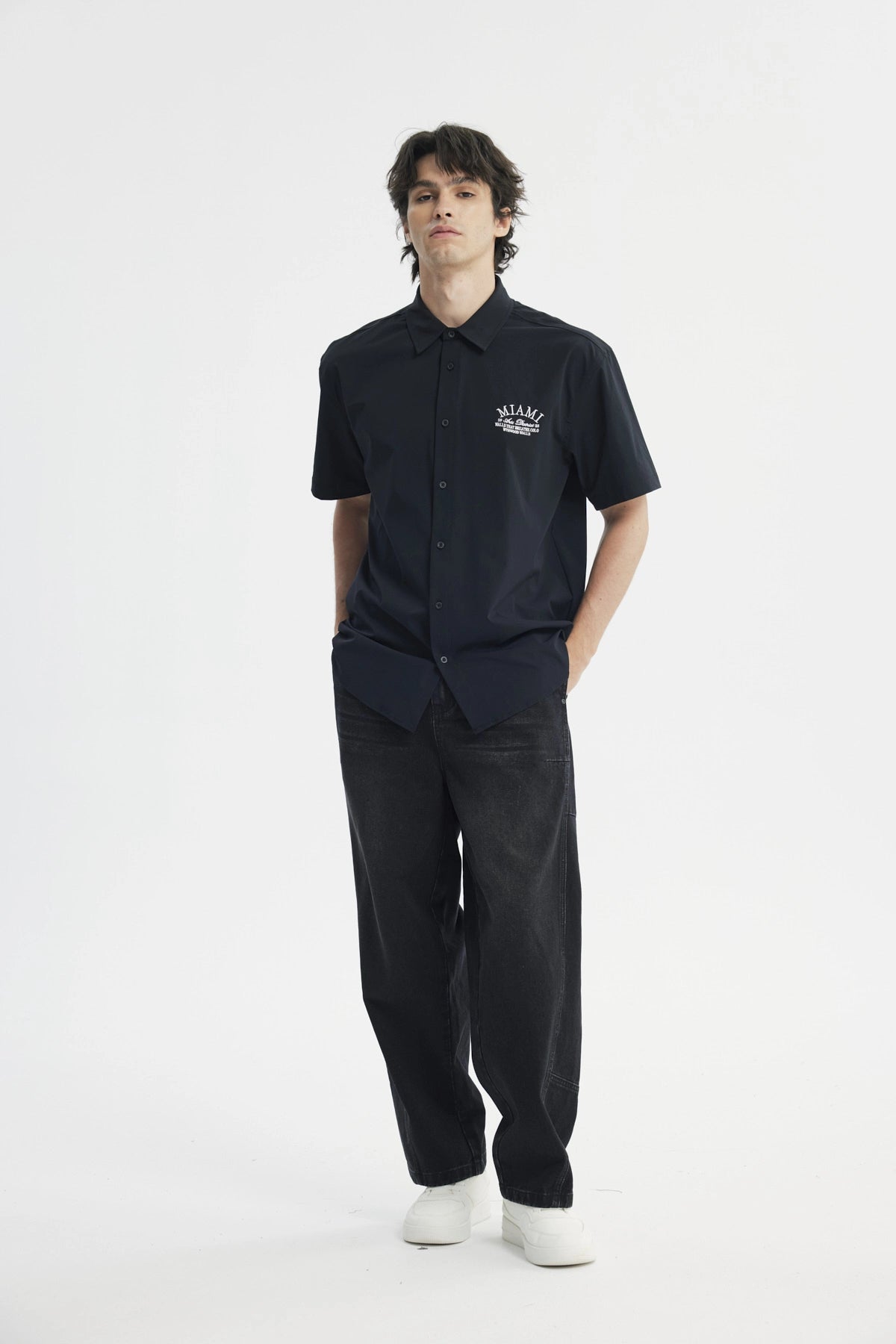 Camisa Hombre Oversize Negro