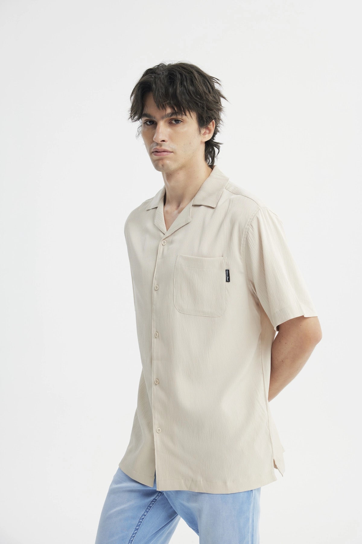 Camisa Regular Hombre Beige