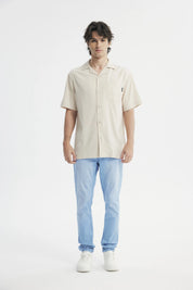 Camisa Regular Hombre Beige