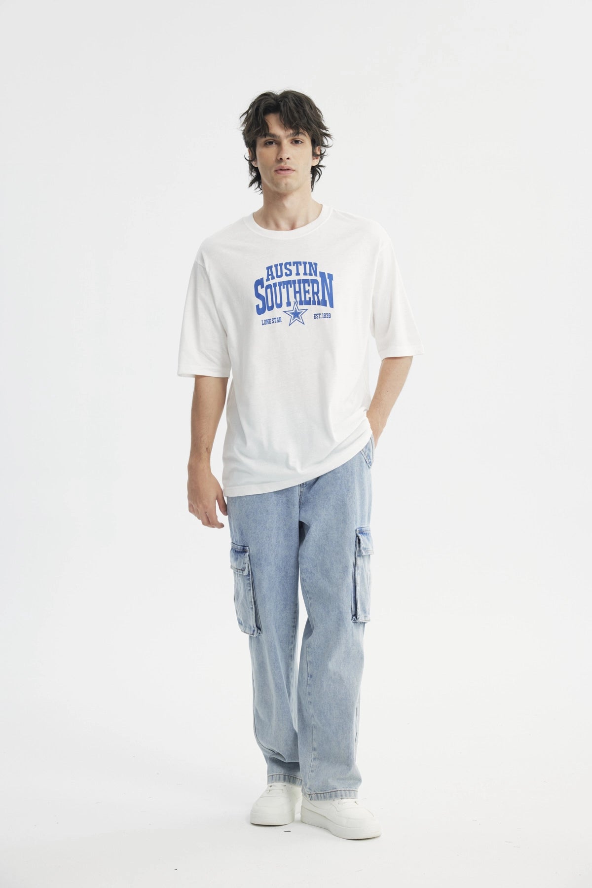 Polera Oversize Hombre Blanco