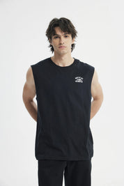 Polera Regular Sin Mangas Hombre Negro