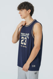 Polera Regular Sin Mangas Hombre Azul Marino