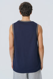 Polera Regular Sin Mangas Hombre Azul Marino